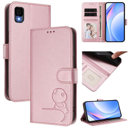 Litter Panda Embossing RFID Leather Phone Case with Lanyard, For TCL 30 Z / 30 LE T602DL, For TCL 40 XL / 40 T T608DL, For TCL 50 LE T510SPP / K23/ K24, For TCL 50 Pro NxtPaper / 50 Nxtpaper