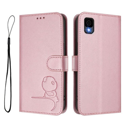 Litter Panda Embossing RFID Leather Phone Case with Lanyard, For TCL 30 Z / 30 LE T602DL, For TCL 40 XL / 40 T T608DL, For TCL 50 LE T510SPP / K23/ K24, For TCL 50 Pro NxtPaper / 50 Nxtpaper