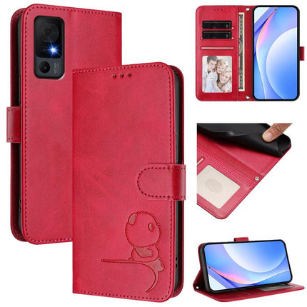 Litter Panda Embossing RFID Leather Phone Case with Lanyard, For TCL 30 Z / 30 LE T602DL, For TCL 40 XL / 40 T T608DL, For TCL 50 LE T510SPP / K23/ K24, For TCL 50 Pro NxtPaper / 50 Nxtpaper
