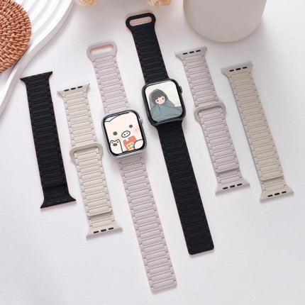 xDfind Magnetic Three-bead Silicone Watch Band, For Apple Watch 42 / 44 / 45 / 46 / 49mm, For Apple Watch 38 / 40 / 41 / S10 42mm