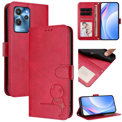 Litter Panda Embossing RFID Leather Phone Case with Lanyard, For Oukitel C35, For Oukitel C33, For Oukitel C32