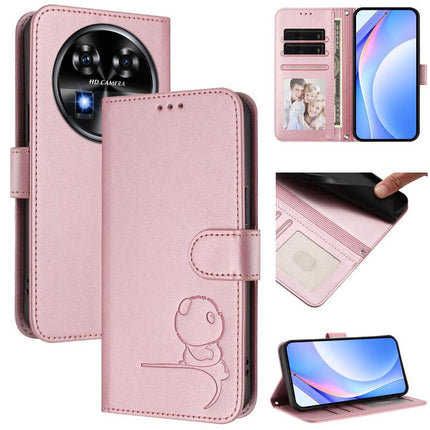 Litter Panda Embossing RFID Leather Phone Case with Lanyard, For Oukitel C50, For Oukitel C37, For Oukitel C51, For Oukitel C38