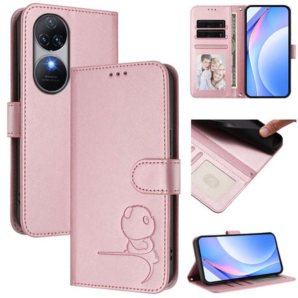 Litter Panda Embossing RFID Leather Phone Case with Lanyard, For Oukitel C50, For Oukitel C37, For Oukitel C51, For Oukitel C38