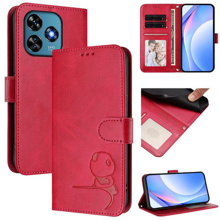 Litter Panda Embossing RFID Leather Phone Case with Lanyard, For Oukitel C50, For Oukitel C37, For Oukitel C51, For Oukitel C38