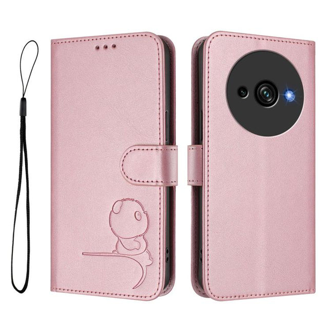 Litter Panda Embossing RFID Leather Phone Case with Lanyard, For Oukitel C59 / C59 Pro, For Oukitel C58 / C58 Pro, For Oukitel C57S / C57 Pro / C57 / BLU J12, For Oukitel C53