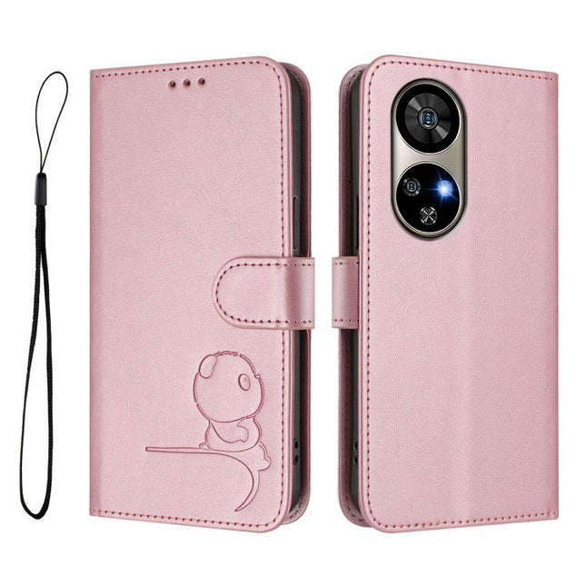 Litter Panda Embossing RFID Leather Phone Case with Lanyard, For Ulefone Note 17 Pro, For Ulefone Note 16 Pro, For Ulefone Note 14
