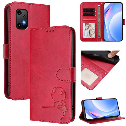 Litter Panda Embossing RFID Leather Phone Case with Lanyard, For UMIDIGI Note 90, For UMIDIGI A15 / A15C / A15T, For UMIDIGI G9 5G / Note 9 5G, For UMIDIGI Bison X20