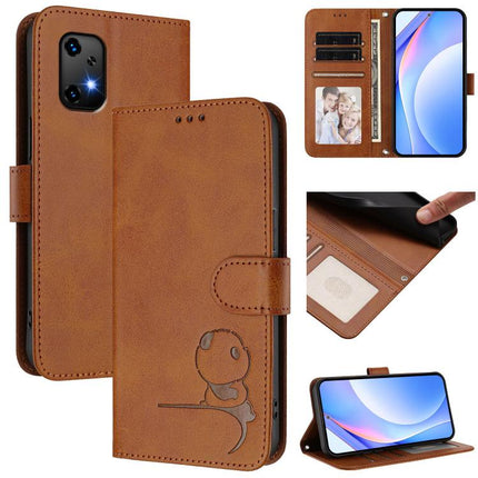 Litter Panda Embossing RFID Leather Phone Case with Lanyard, For UMIDIGI Note 90, For UMIDIGI A15 / A15C / A15T, For UMIDIGI G9 5G / Note 9 5G, For UMIDIGI Bison X20