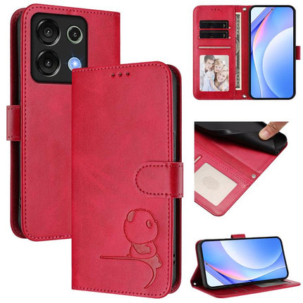 Litter Panda Embossing RFID Leather Phone Case with Lanyard, For UMIDIGI Note 90, For UMIDIGI A15 / A15C / A15T, For UMIDIGI G9 5G / Note 9 5G, For UMIDIGI Bison X20