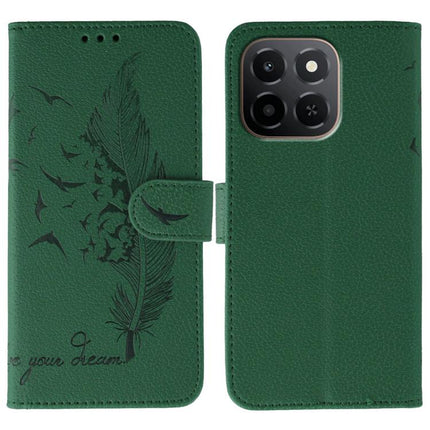 Feather Pattern Litchi Texture Leather Phone Case, For Honor X6c 4G, For Honor 400 Pro Global 160.8mm
