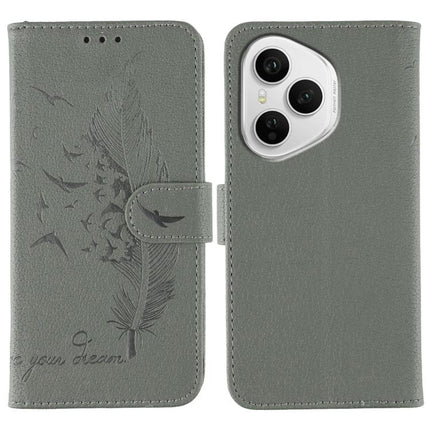 Feather Pattern Litchi Texture Leather Phone Case, For Honor X6c 4G, For Honor 400 Pro Global 160.8mm