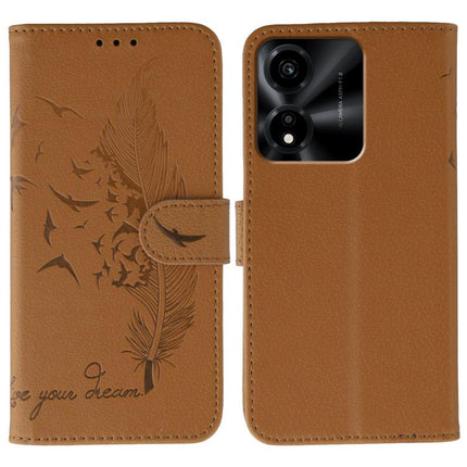 Feather Pattern Litchi Texture Leather Phone Case, For Honor Magic8 Pro, For Honor Magic8, For Honor X7d 5G, For Honor X5c Plus