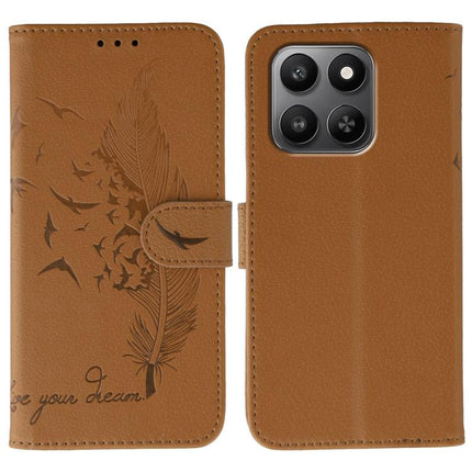 Feather Pattern Litchi Texture Leather Phone Case, For Honor Magic8 Pro, For Honor Magic8, For Honor X7d 5G, For Honor X5c Plus