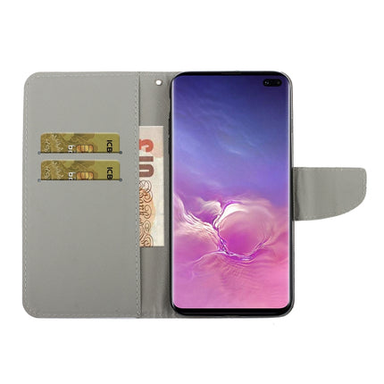 Coloured Drawing Pattern Horizontal Flip PU Leather Case with Holder & Card Slots & Wallet & Lanyard, For Samsung Galaxy S10 Plus