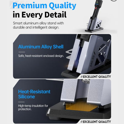 FNIRSI SAG-55 550W High Temperature Portable Micro Hot Air Gun, Standard Ordinary Base, High-match Metal Base