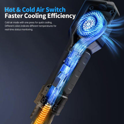 FNIRSI SAG-55 550W High Temperature Portable Micro Hot Air Gun, Standard Ordinary Base, High-match Metal Base