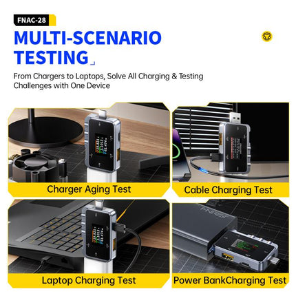 Fnirsi FNAC-28 Multi-function Type-C & USB Professional Grade Ripple Monitoring Tester, FNAC-28