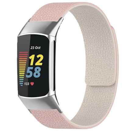 xDfind Litchi Texture Magnetic Silicone Watch Band, For Fitbit Charge 5 / Charge 6, For Fitbit Versa 4/Versa3/Sense2/Sense