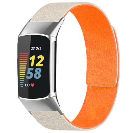 xDfind Litchi Texture Magnetic Silicone Watch Band, For Fitbit Charge 5 / Charge 6, For Fitbit Versa 4/Versa3/Sense2/Sense