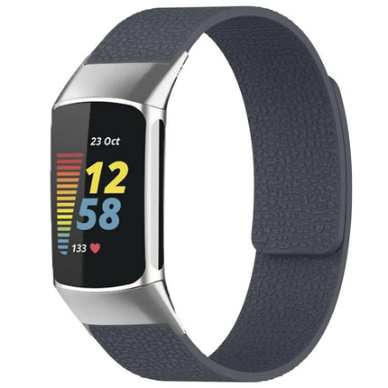 xDfind Litchi Texture Magnetic Silicone Watch Band, For Fitbit Charge 5 / Charge 6, For Fitbit Versa 4/Versa3/Sense2/Sense