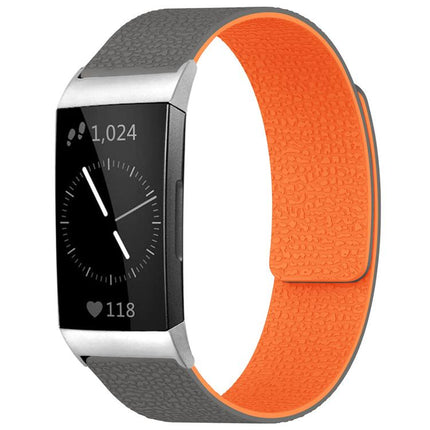 xDfind Litchi Texture Magnetic Silicone Watch Band, For Fitbit Inspire 2 / Ace 3, For Fitbit Charge 4 / Charge 3