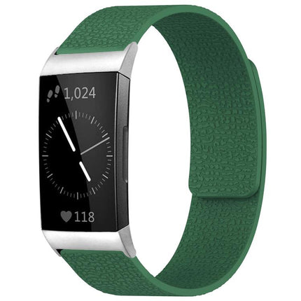 xDfind Litchi Texture Magnetic Silicone Watch Band, For Fitbit Inspire 2 / Ace 3, For Fitbit Charge 4 / Charge 3