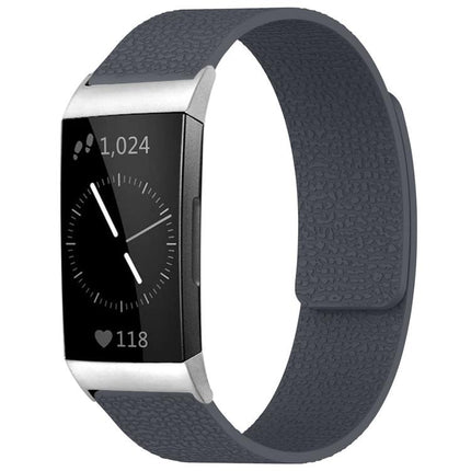 xDfind Litchi Texture Magnetic Silicone Watch Band, For Fitbit Inspire 2 / Ace 3, For Fitbit Charge 4 / Charge 3