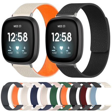 xDfind Litchi Texture Magnetic Silicone Watch Band, For Fitbit Charge 5 / Charge 6, For Fitbit Versa 4/Versa3/Sense2/Sense