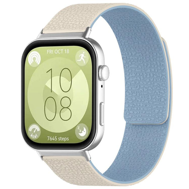 xDfind Litchi Texture Magnetic Silicone Watch Band, For Huawei Watch Fit4 / Fit4 Pro / Fit3, For Huawei Band 10 / 9 / 8