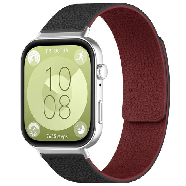 xDfind Litchi Texture Magnetic Silicone Watch Band, For Huawei Watch Fit4 / Fit4 Pro / Fit3, For Huawei Band 10 / 9 / 8