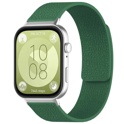 xDfind Litchi Texture Magnetic Silicone Watch Band, For Huawei Watch Fit4 / Fit4 Pro / Fit3, For Huawei Band 10 / 9 / 8