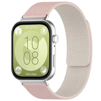 xDfind Litchi Texture Magnetic Silicone Watch Band, For Huawei Watch Fit4 / Fit4 Pro / Fit3, For Huawei Band 10 / 9 / 8