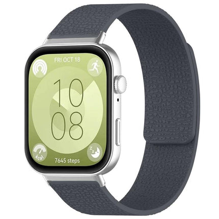 xDfind Litchi Texture Magnetic Silicone Watch Band, For Huawei Watch Fit4 / Fit4 Pro / Fit3, For Huawei Band 10 / 9 / 8