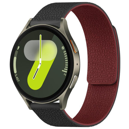 xDfind Litchi Texture Magnetic Silicone Watch Band, For Samsung Galaxy Watch 7 / 6 / 5 / FE, For Samsung Galaxy Fit3 SM-R390