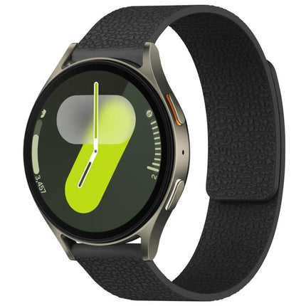 xDfind Litchi Texture Magnetic Silicone Watch Band, For Samsung Galaxy Watch 7 / 6 / 5 / FE, For Samsung Galaxy Fit3 SM-R390