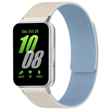 xDfind Litchi Texture Magnetic Silicone Watch Band, For Samsung Galaxy Watch 7 / 6 / 5 / FE, For Samsung Galaxy Fit3 SM-R390