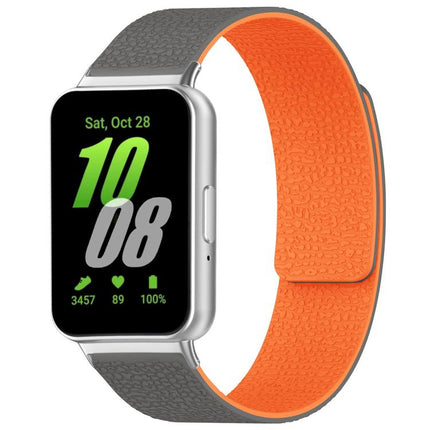 xDfind Litchi Texture Magnetic Silicone Watch Band, For Samsung Galaxy Watch 7 / 6 / 5 / FE, For Samsung Galaxy Fit3 SM-R390
