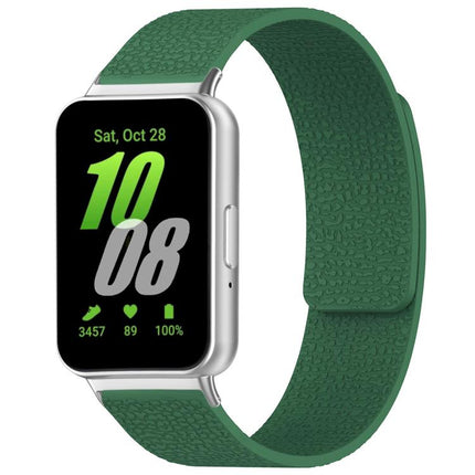 xDfind Litchi Texture Magnetic Silicone Watch Band, For Samsung Galaxy Watch 7 / 6 / 5 / FE, For Samsung Galaxy Fit3 SM-R390