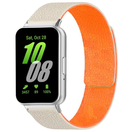 xDfind Litchi Texture Magnetic Silicone Watch Band, For Samsung Galaxy Watch 7 / 6 / 5 / FE, For Samsung Galaxy Fit3 SM-R390