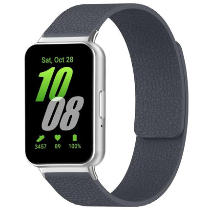 xDfind Litchi Texture Magnetic Silicone Watch Band, For Samsung Galaxy Watch 7 / 6 / 5 / FE, For Samsung Galaxy Fit3 SM-R390