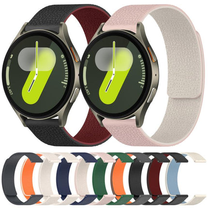 xDfind Litchi Texture Magnetic Silicone Watch Band, For Samsung Galaxy Watch 7 / 6 / 5 / FE, For Samsung Galaxy Fit3 SM-R390