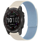 For Garmin Fenix 8/7X/6X/5X 26mm / White Blue