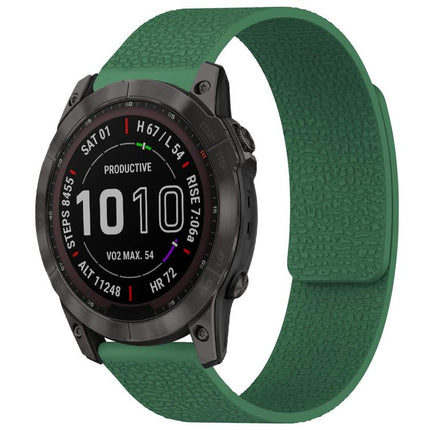 xDfind Litchi Texture Magnetic Silicone Watch Band, For Garmin Fenix 8/7X/6X/5X 26mm, For Garmin Fenix 8/7/6/5 22mm