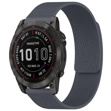 xDfind Litchi Texture Magnetic Silicone Watch Band, For Garmin Fenix 8/7X/6X/5X 26mm, For Garmin Fenix 8/7/6/5 22mm