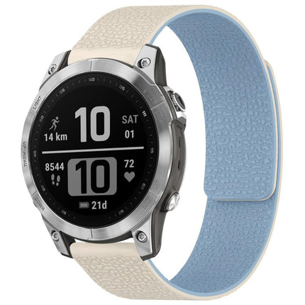 xDfind Litchi Texture Magnetic Silicone Watch Band, For Garmin Fenix 8/7X/6X/5X 26mm, For Garmin Fenix 8/7/6/5 22mm