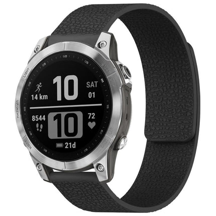 xDfind Litchi Texture Magnetic Silicone Watch Band, For Garmin Fenix 8/7X/6X/5X 26mm, For Garmin Fenix 8/7/6/5 22mm