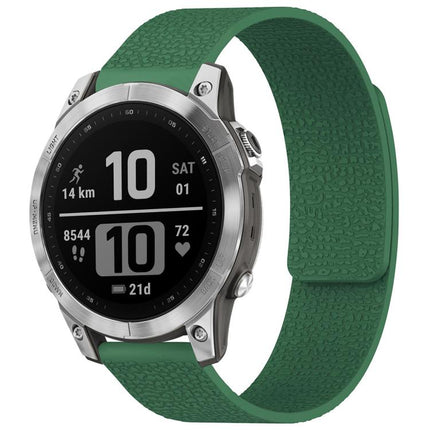 xDfind Litchi Texture Magnetic Silicone Watch Band, For Garmin Fenix 8/7X/6X/5X 26mm, For Garmin Fenix 8/7/6/5 22mm
