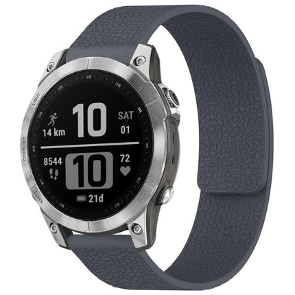 xDfind Litchi Texture Magnetic Silicone Watch Band, For Garmin Fenix 8/7X/6X/5X 26mm, For Garmin Fenix 8/7/6/5 22mm