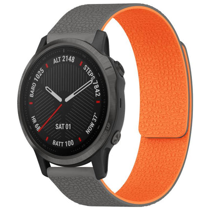xDfind Litchi Texture Magnetic Silicone Watch Band, For Garmin Fenix 8/7S/6S/5S 20mm, For Garmin Forerunner 45 / 45S / Swim 2 18mm