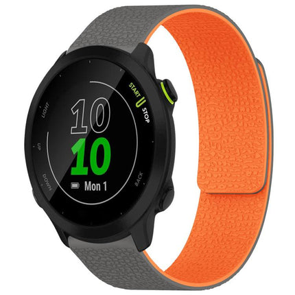 xDfind Litchi Texture Magnetic Silicone Watch Band, For Garmin Fenix 8/7S/6S/5S 20mm, For Garmin Forerunner 45 / 45S / Swim 2 18mm